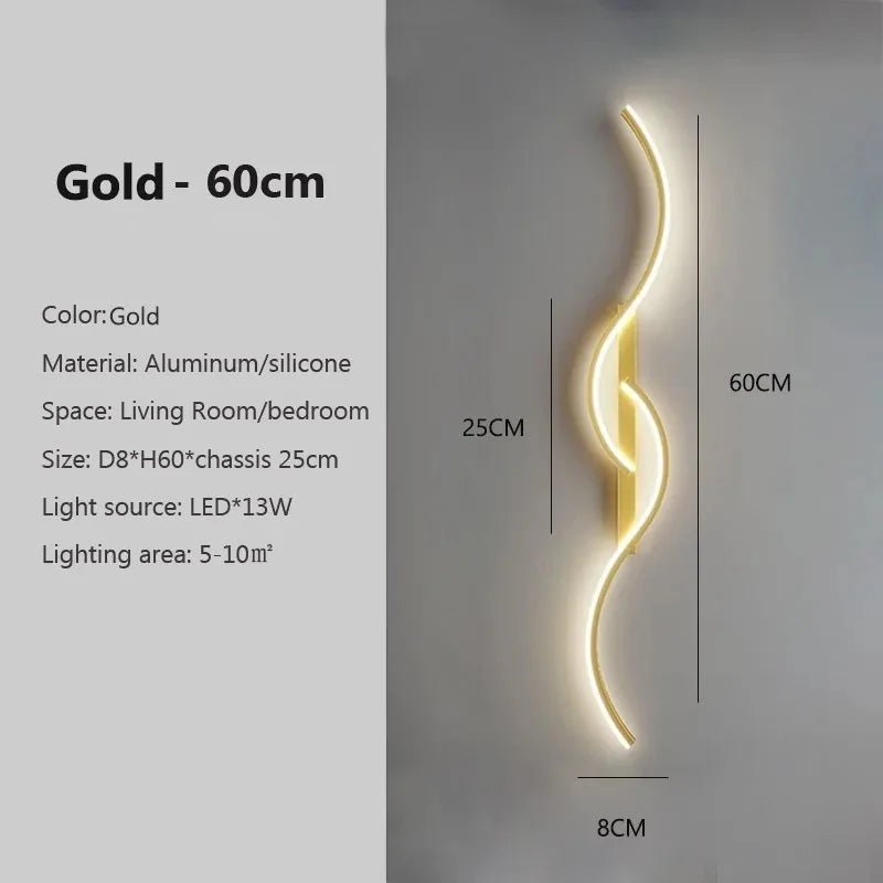 “Modern LED Wall Lamp – Minimalist Long Strip Sconce for Bedroom, Bedside, Living Room & Indoor Home Lighting” - RELUX.STORE
