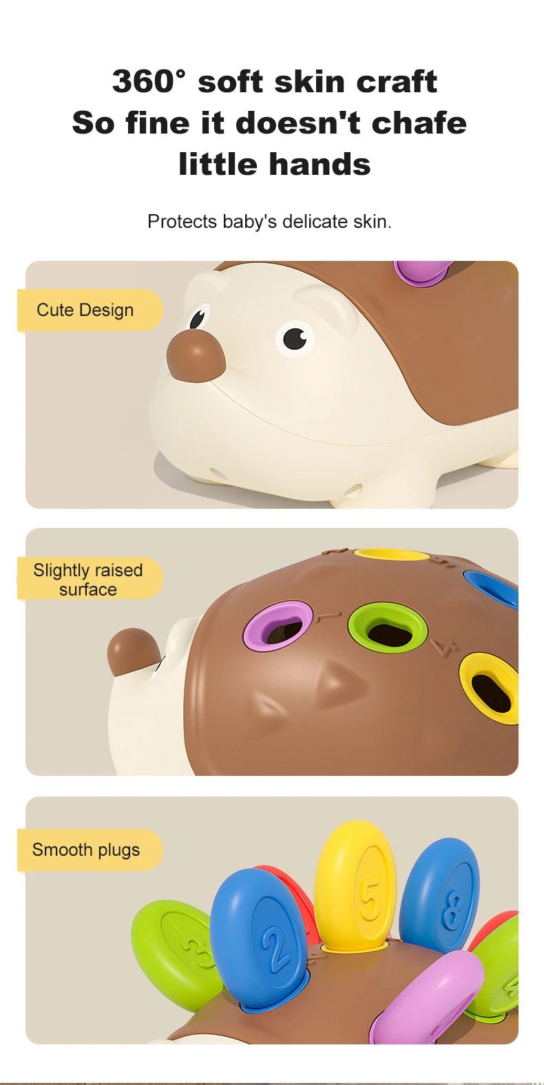 “Montessori Baby Hedgehog Toy – Fine Motor Sensory & Concentration Training Educational Toy for Toddlers, Birthday Gift for Kids” - RELUX.STORE