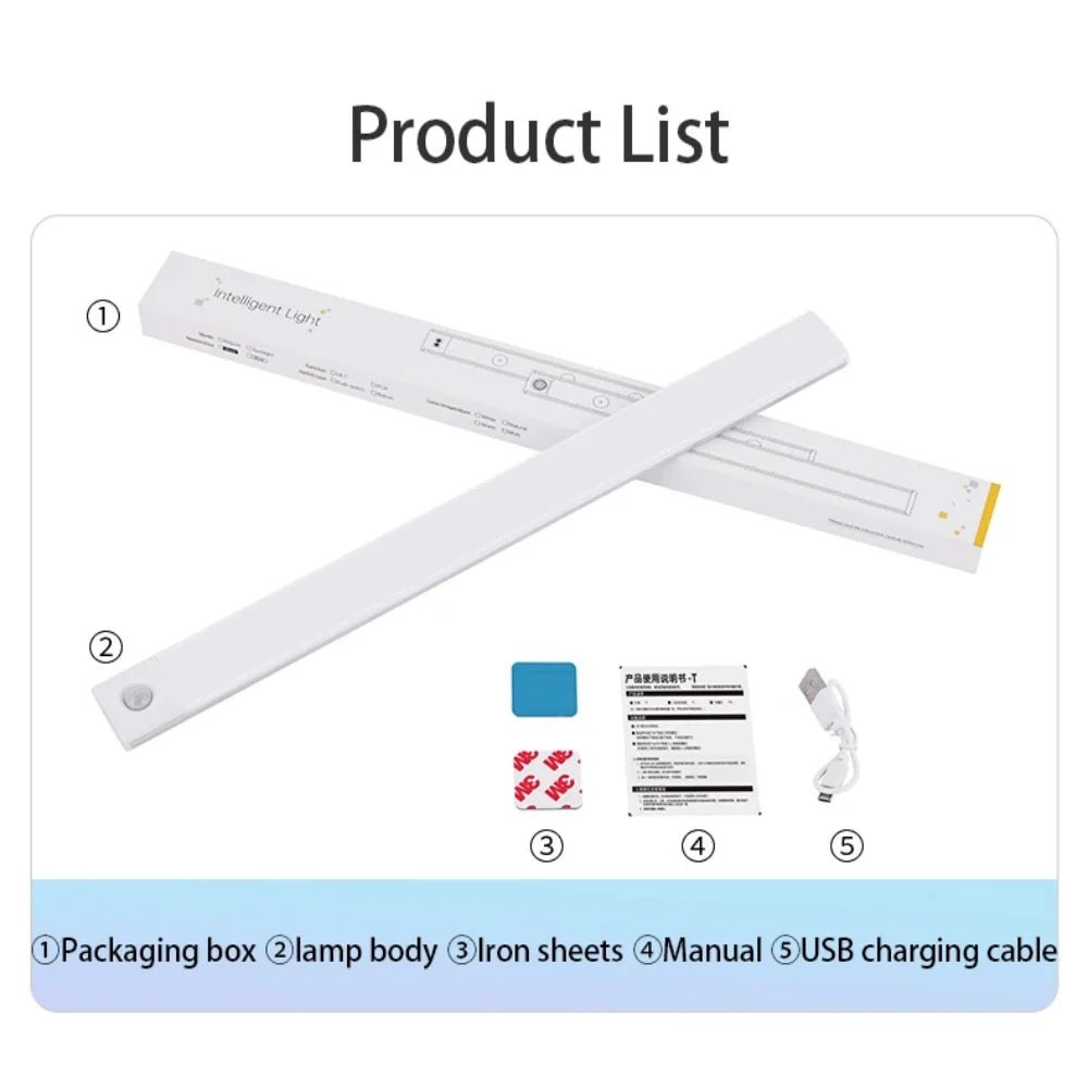 "Motion Sensor Night Light – USB Rechargeable Wireless LED Lamp for Kitchen, Cabinet, Bedroom & Wardrobe Lighting" - RELUX.STORE