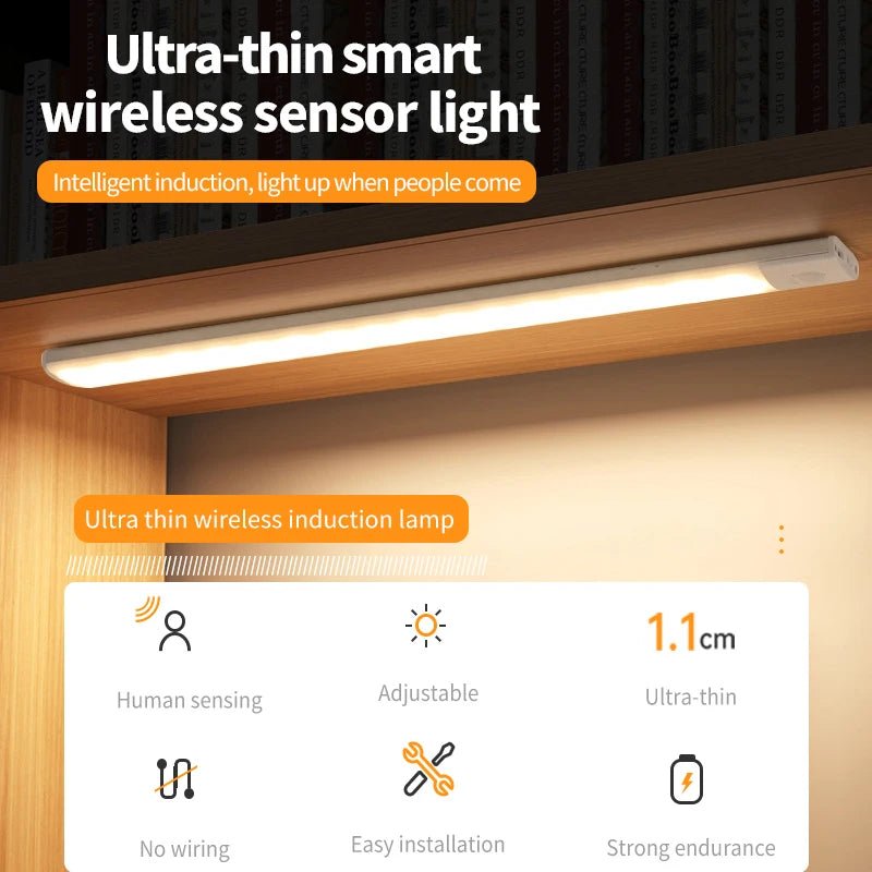 "Motion Sensor Night Light – USB Rechargeable Wireless LED Lamp for Kitchen, Cabinet, Bedroom & Wardrobe Lighting" - RELUX.STORE