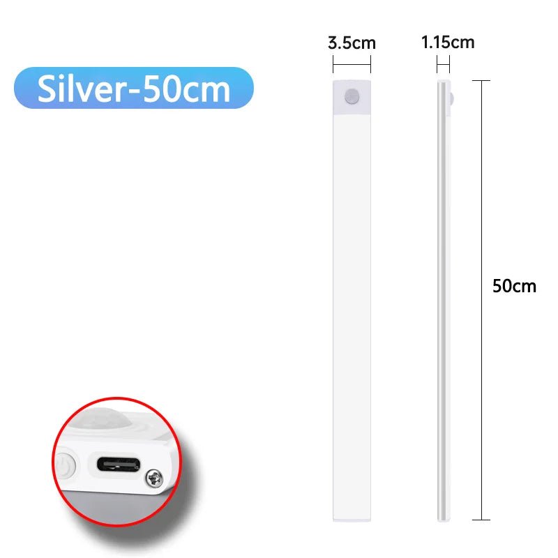 "Motion Sensor Night Light – USB Rechargeable Wireless LED Lamp for Kitchen, Cabinet, Bedroom & Wardrobe Lighting" - RELUX.STORE