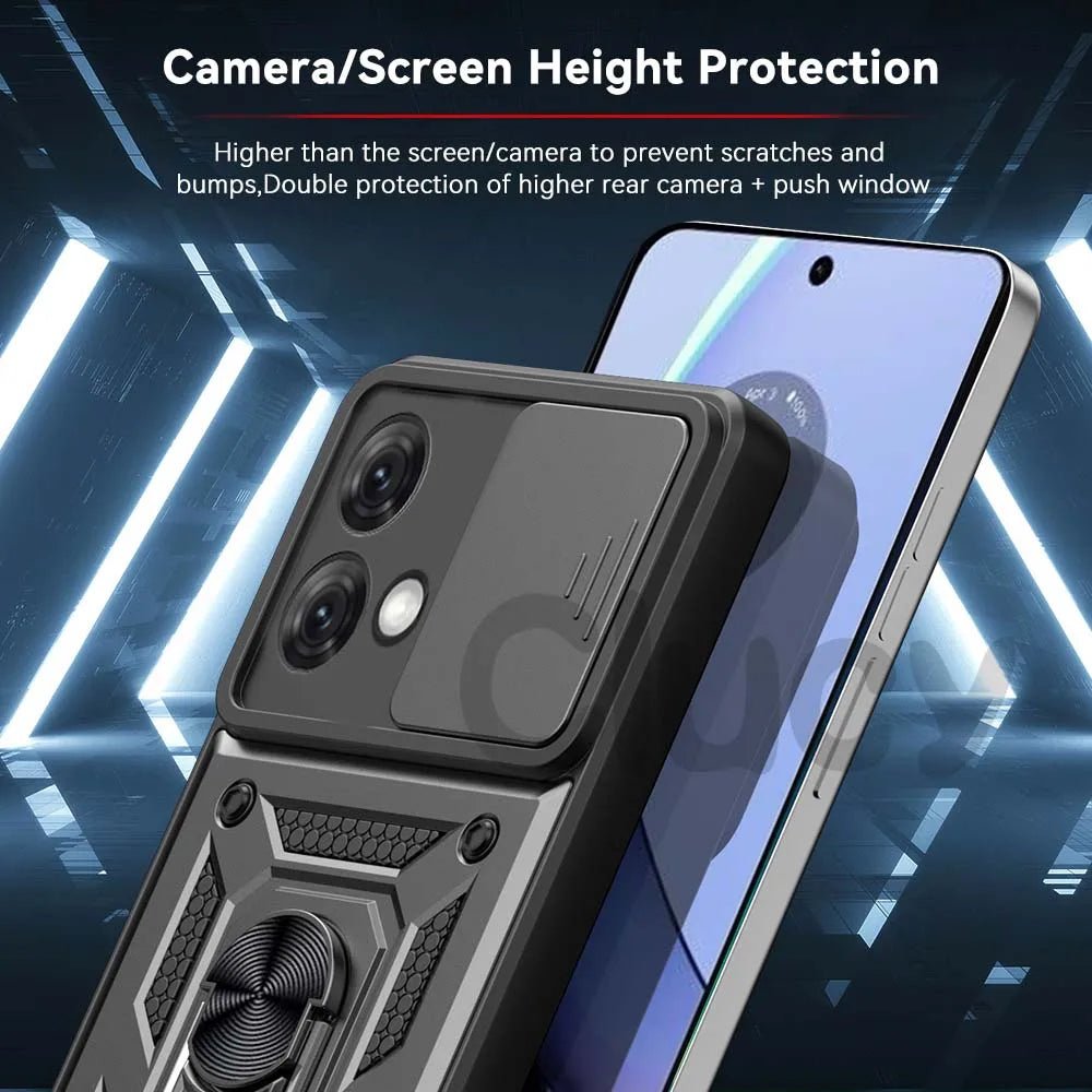 Motorola Moto G Series Shockproof Armor Case – Slide Camera Protective Cover for G84/G54/G34/G14/G53/G62/G42/G10/G20/G30/E22i/E20/E30/E40 - RELUX.STORE
