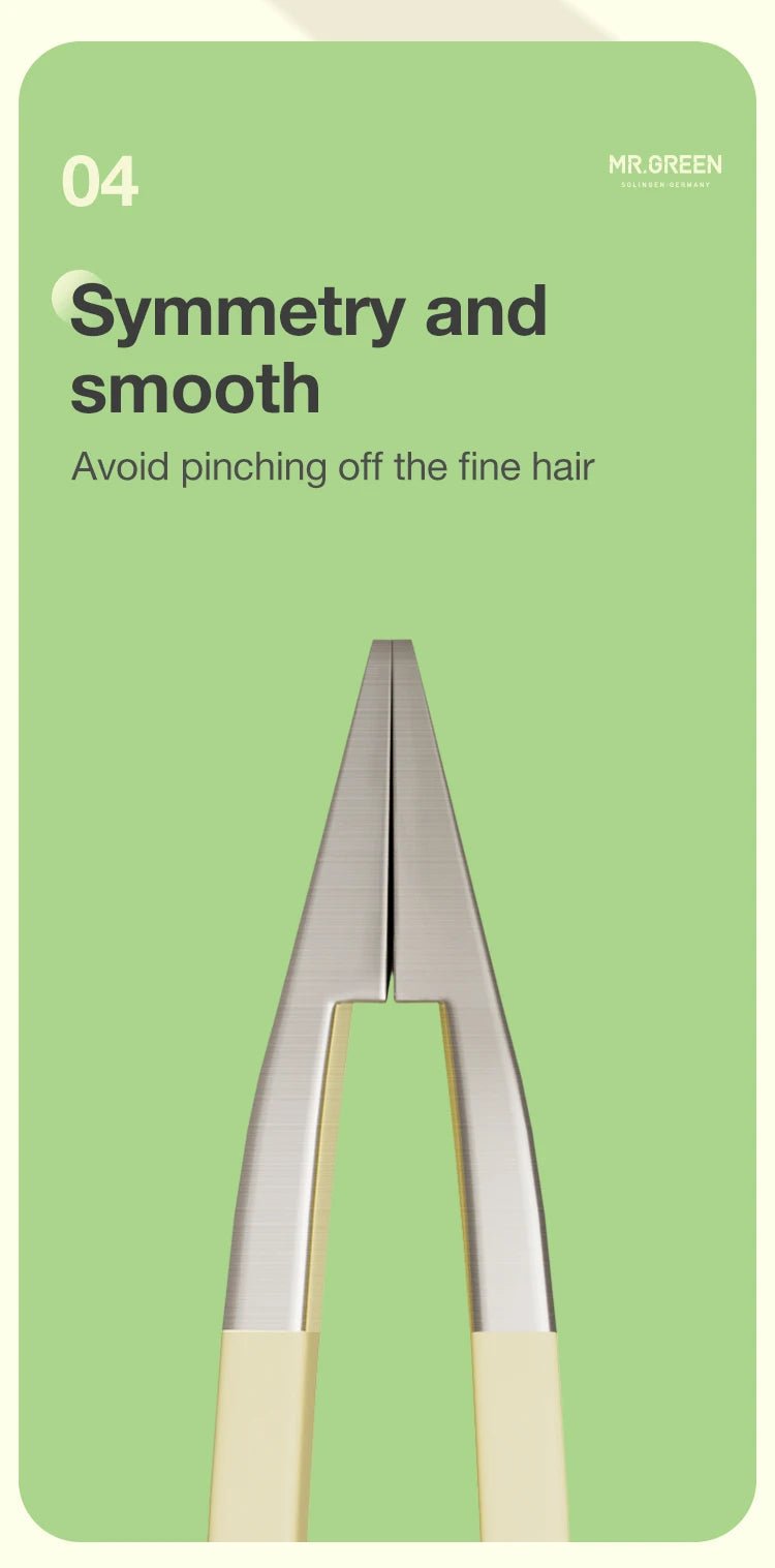 MR.GREEN Curve Handle Eyebrows Tweezers Professional Fine Hairs Puller Makeup Tools Stainless Steel Beauty Clips Removal - RELUX.STORE