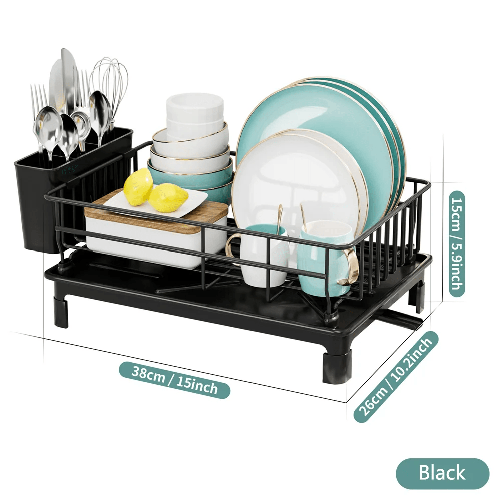 Multi - Functional Kitchen Organizer: Countertop & Cabinet Dish Rack + Utensil Drainer Storage with Stackable Design Storage Rack - RELUX.STORE