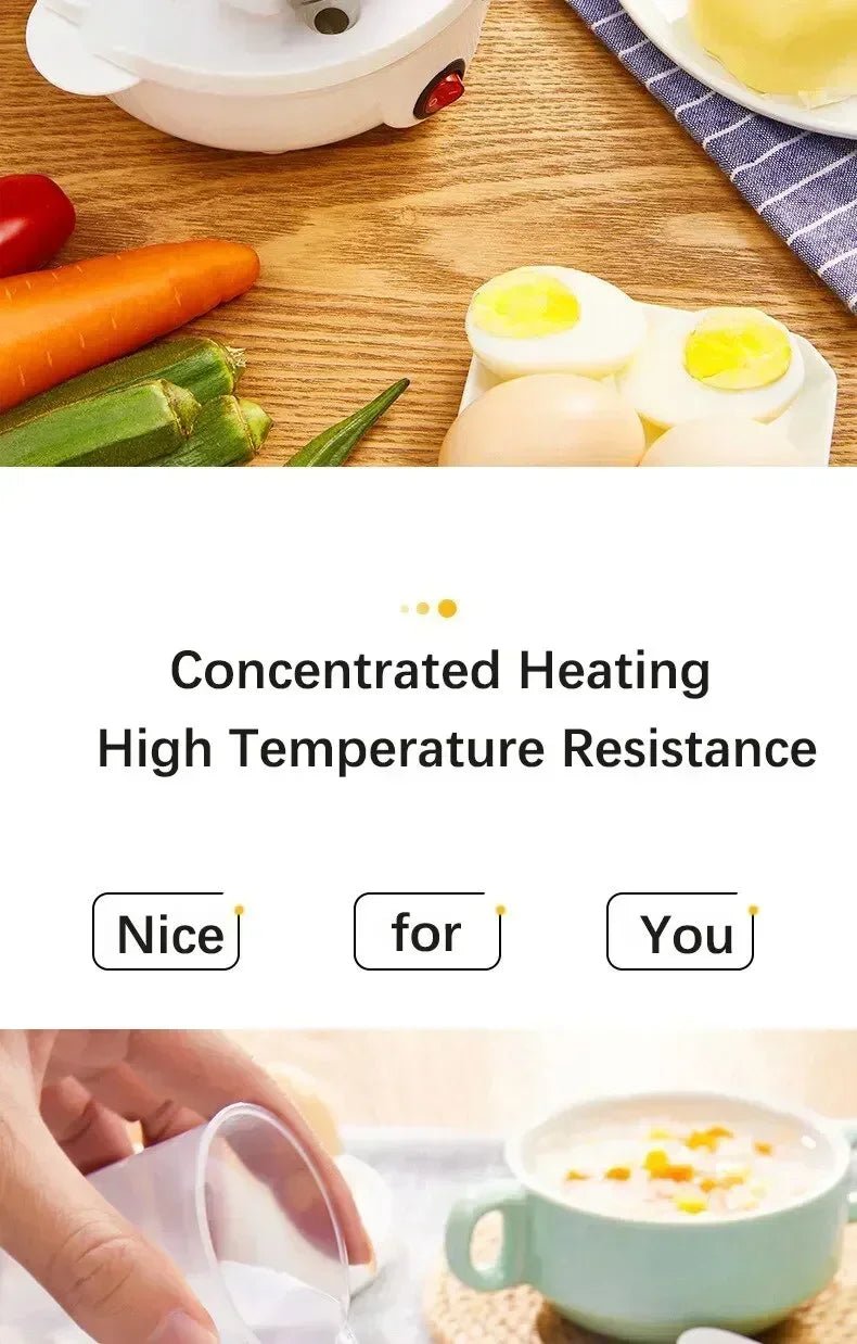 Multifunctional Electric Egg Cooker Steamer - Double Layer for Boil, Poach, Steam Eggs & Veggies, Compact Breakfast Appliance - RELUX.STORE