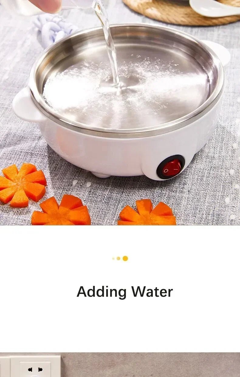Multifunctional Electric Egg Cooker Steamer - Double Layer for Boil, Poach, Steam Eggs & Veggies, Compact Breakfast Appliance - RELUX.STORE