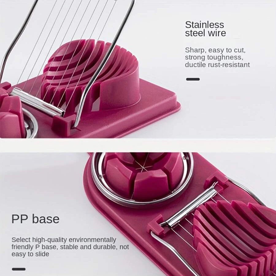 Multifunctional PP Base egg cutter 2 - in - 1 stainless steel wire pull egg cutter for hanging high - quality kitchen accessory tools - RELUX.STORE