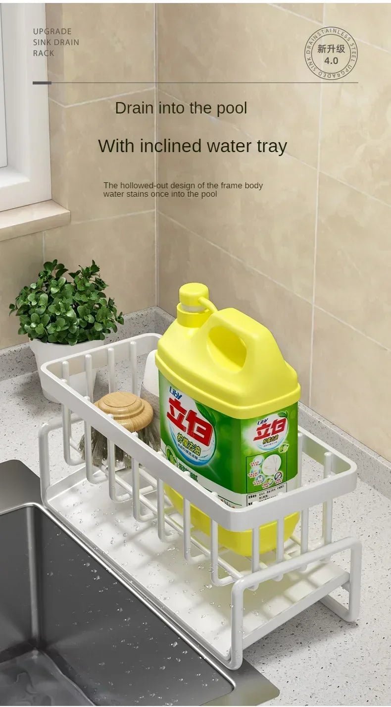 Multifunctional Sponge Rack Drainer Kitchen Shelf Sink Rag Dishwashing Detergent Dishcloth Organiser kitchen organizer storage - RELUX.STORE