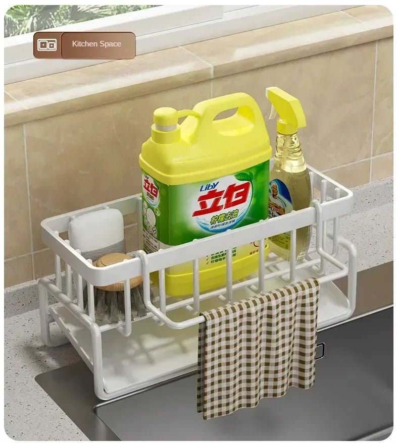 Multifunctional Sponge Rack Drainer Kitchen Shelf Sink Rag Dishwashing Detergent Dishcloth Organiser kitchen organizer storage - RELUX.STORE