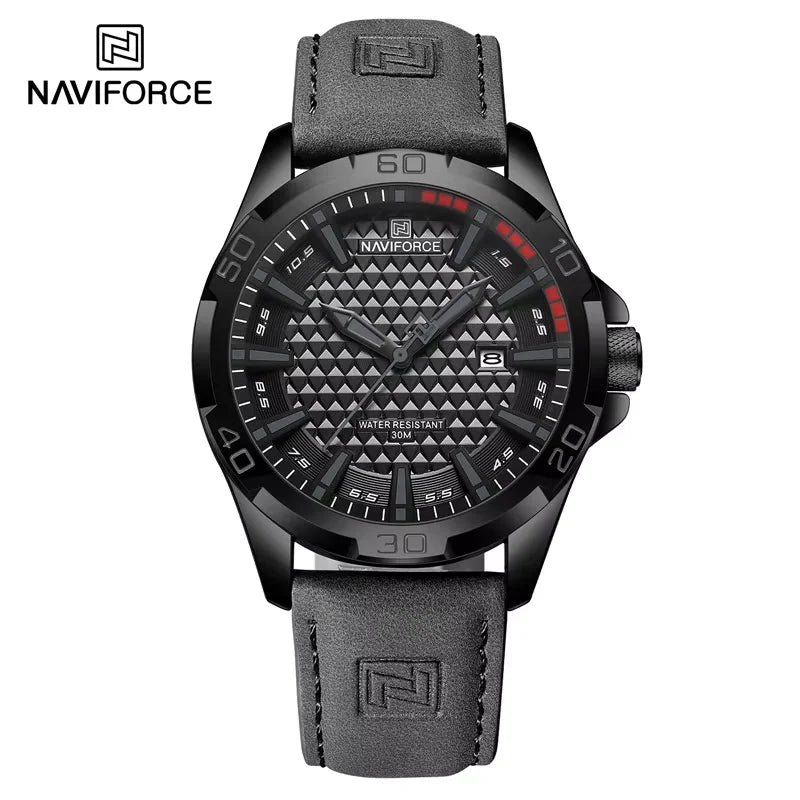 NAVIFORCE Brand Men Fashion Quartz Watches Male Leather Strap Sport Waterproof Wristwatches CalendarClock Relogio Masculino - RELUX.STORE