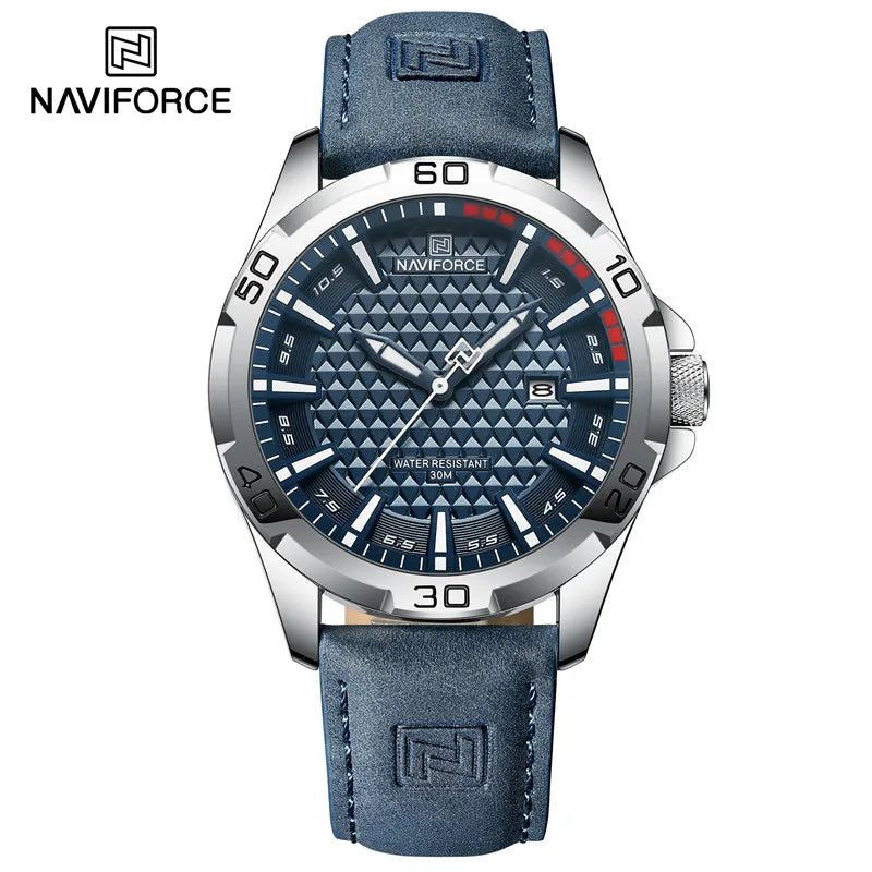 NAVIFORCE Brand Men Fashion Quartz Watches Male Leather Strap Sport Waterproof Wristwatches CalendarClock Relogio Masculino - RELUX.STORE