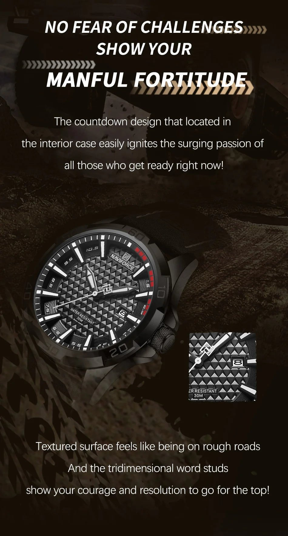 NAVIFORCE Brand Men Fashion Quartz Watches Male Leather Strap Sport Waterproof Wristwatches CalendarClock Relogio Masculino - RELUX.STORE