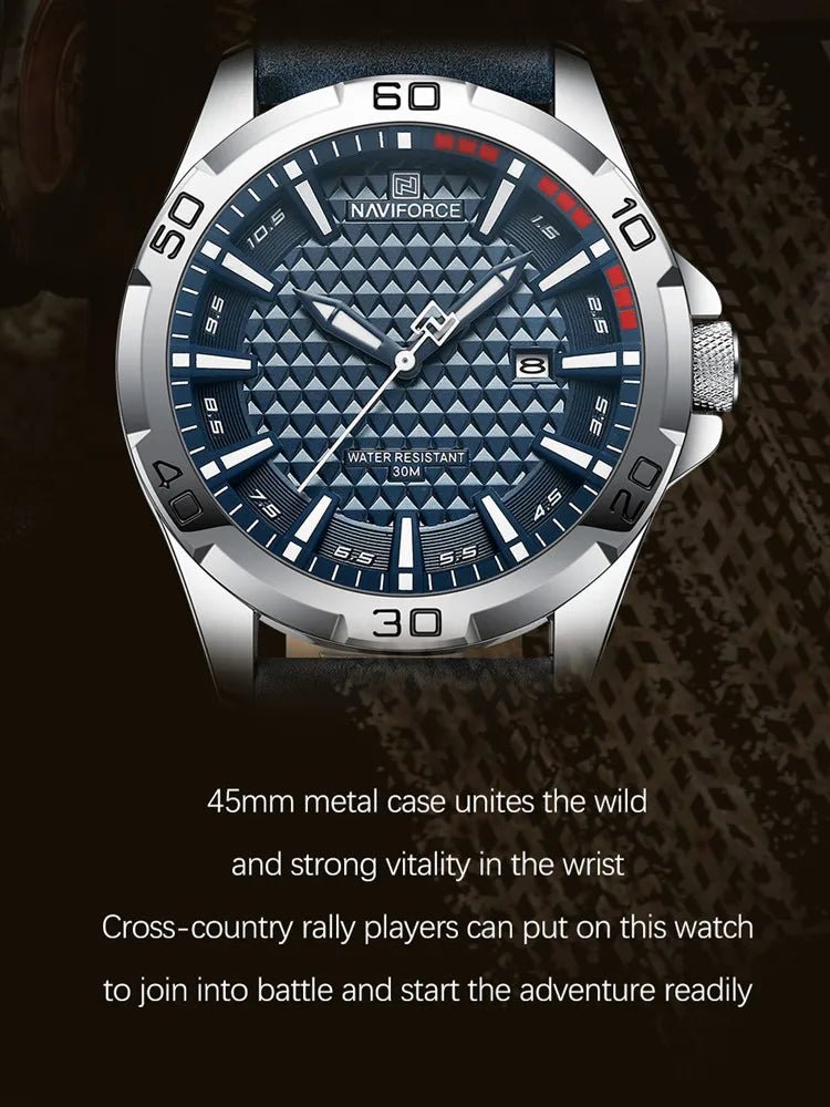 NAVIFORCE Brand Men Fashion Quartz Watches Male Leather Strap Sport Waterproof Wristwatches CalendarClock Relogio Masculino - RELUX.STORE