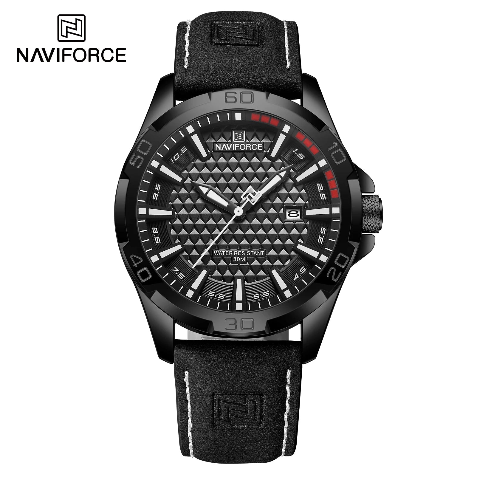 NAVIFORCE Brand Men Fashion Quartz Watches Male Leather Strap Sport Waterproof Wristwatches CalendarClock Relogio Masculino - RELUX.STORE