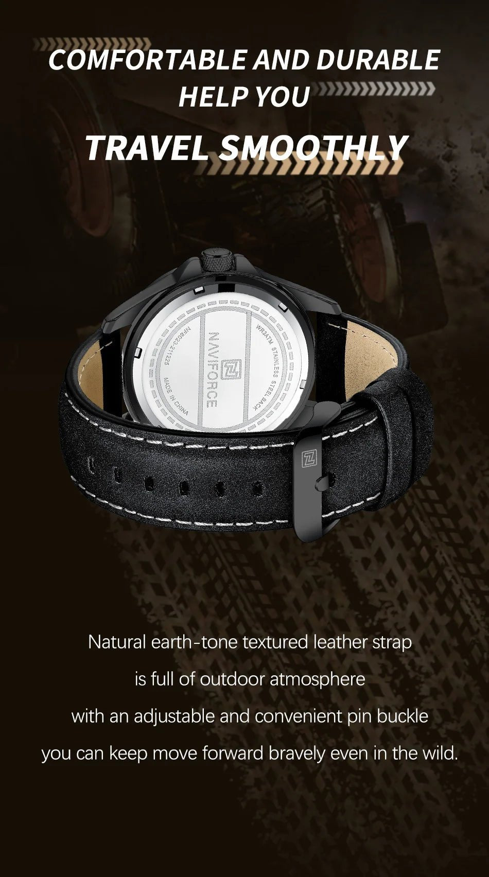 NAVIFORCE Brand Men Fashion Quartz Watches Male Leather Strap Sport Waterproof Wristwatches CalendarClock Relogio Masculino - RELUX.STORE