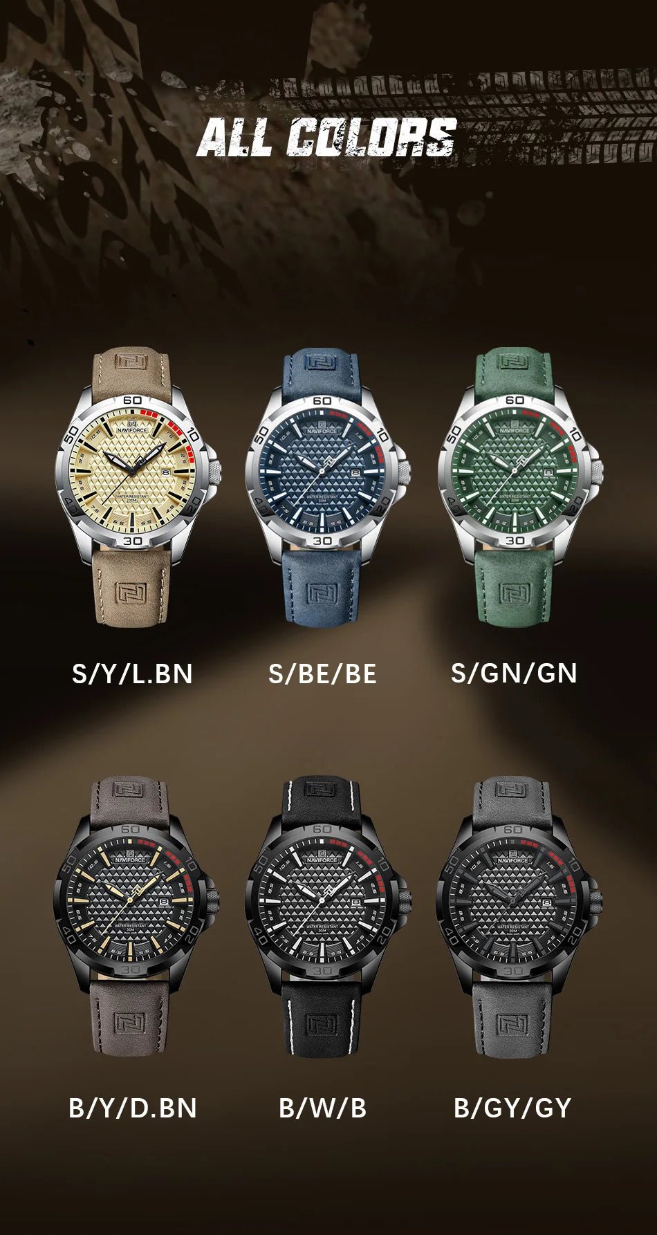 NAVIFORCE Brand Men Fashion Quartz Watches Male Leather Strap Sport Waterproof Wristwatches CalendarClock Relogio Masculino - RELUX.STORE