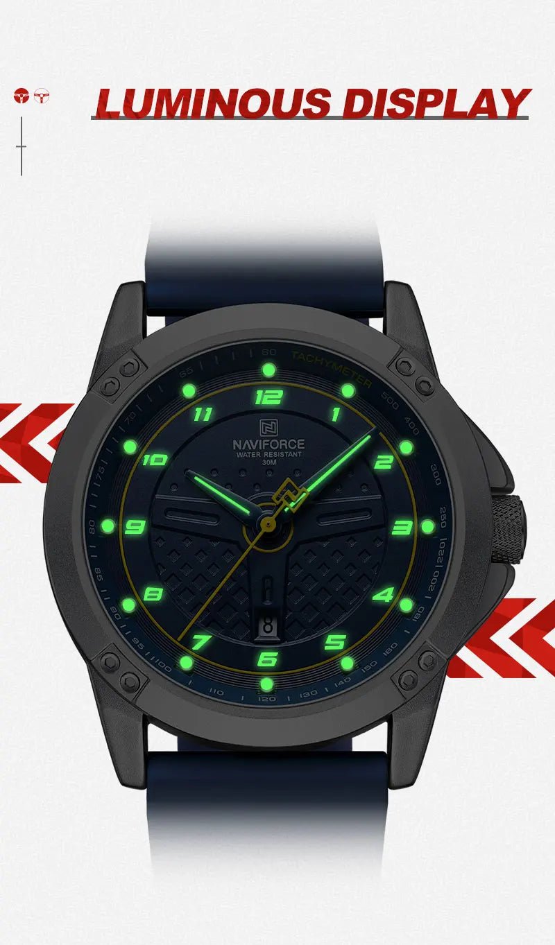 NAVIFORCE Casual Quartz Wristwatch Fashion Waterproof Men's Watches Sport Silicone Strap Male Luminous Clock Relogio Masculino - RELUX.STORE