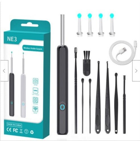 "NE3 Wireless Ear Cleaner Otoscope with Camera & LED Light – Smart Ear Wax Removal Endoscope Kit for iPhone & Android" - RELUX.STORE
