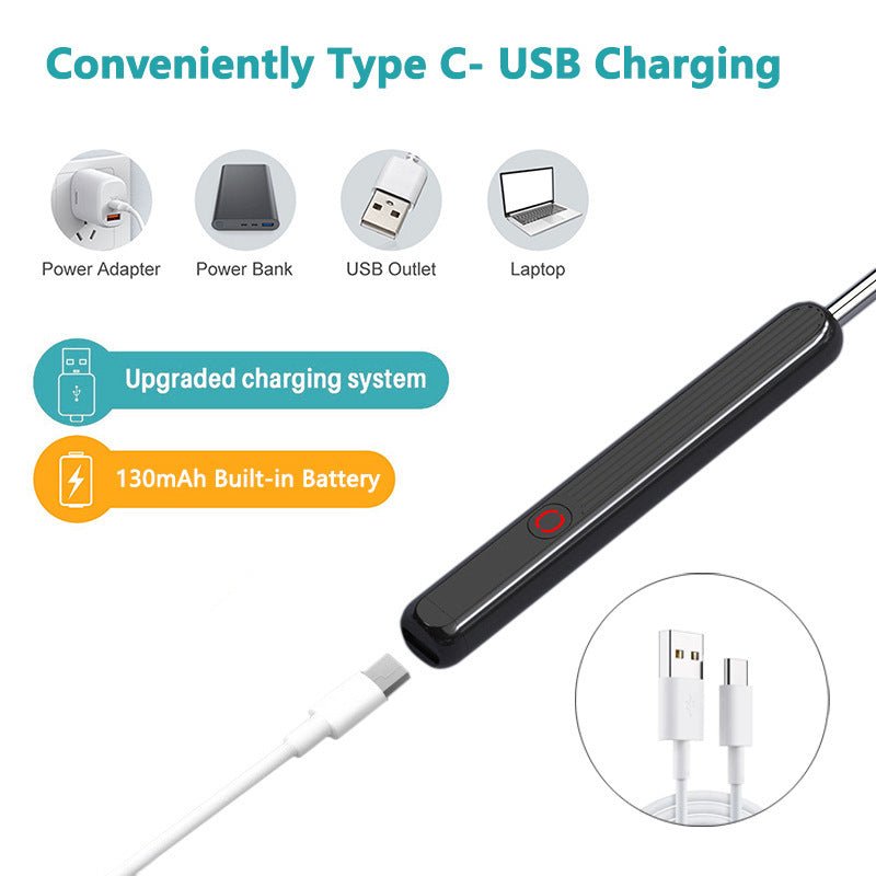 "NE3 Wireless Ear Cleaner Otoscope with Camera & LED Light – Smart Ear Wax Removal Endoscope Kit for iPhone & Android" - RELUX.STORE