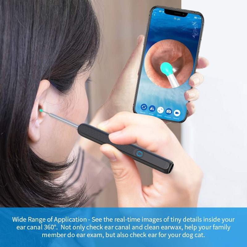 "NE3 Wireless Ear Cleaner Otoscope with Camera & LED Light – Smart Ear Wax Removal Endoscope Kit for iPhone & Android" - RELUX.STORE
