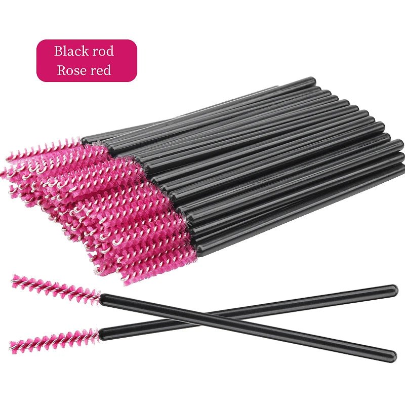 NEW 50Pcs Makeup Eyelash Brushes Disposable Crystal Eyebrow brush Diamond Handle Mascara Wand Applicator Lashes Extension Tools - RELUX.STORE