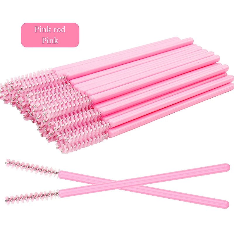 NEW 50Pcs Makeup Eyelash Brushes Disposable Crystal Eyebrow brush Diamond Handle Mascara Wand Applicator Lashes Extension Tools - RELUX.STORE