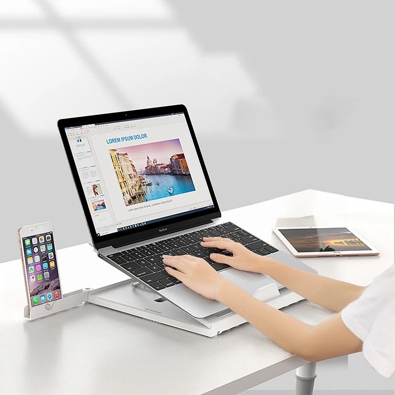 New Laptop Stand Multifunctional Folding Lift Portable Laptop Stand Monitor Increase Rack Aluminum Alloy Base - RELUX.STORE