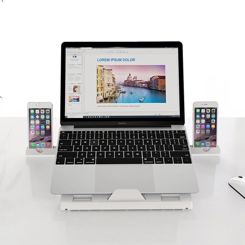 New Laptop Stand Multifunctional Folding Lift Portable Laptop Stand Monitor Increase Rack Aluminum Alloy Base - RELUX.STORE