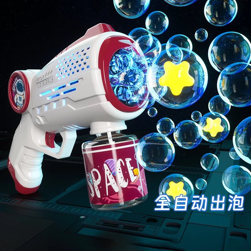 New Porous Astronaut Electric Bubble Gun for Kids – Automatic Bubble Blower with Lights, Summer Outdoor Toy & Party Fun - RELUX.STORE