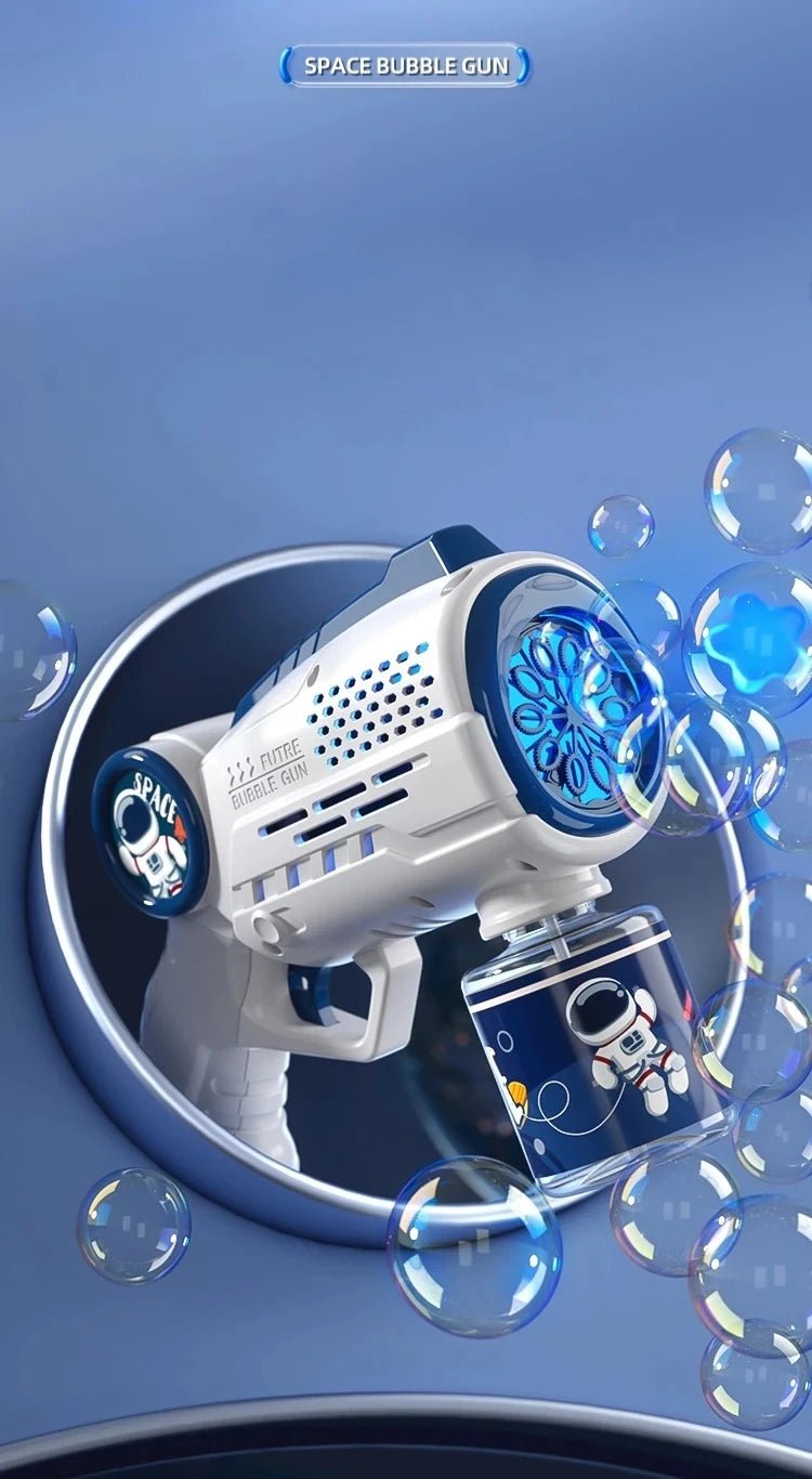 New Porous Astronaut Electric Bubble Gun for Kids – Automatic Bubble Blower with Lights, Summer Outdoor Toy & Party Fun - RELUX.STORE