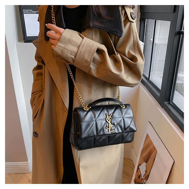 New Xiaoxiangfeng diamond grid chain bag, stylish and versatile, large capacity diagonal span small square bag - RELUX.STORE