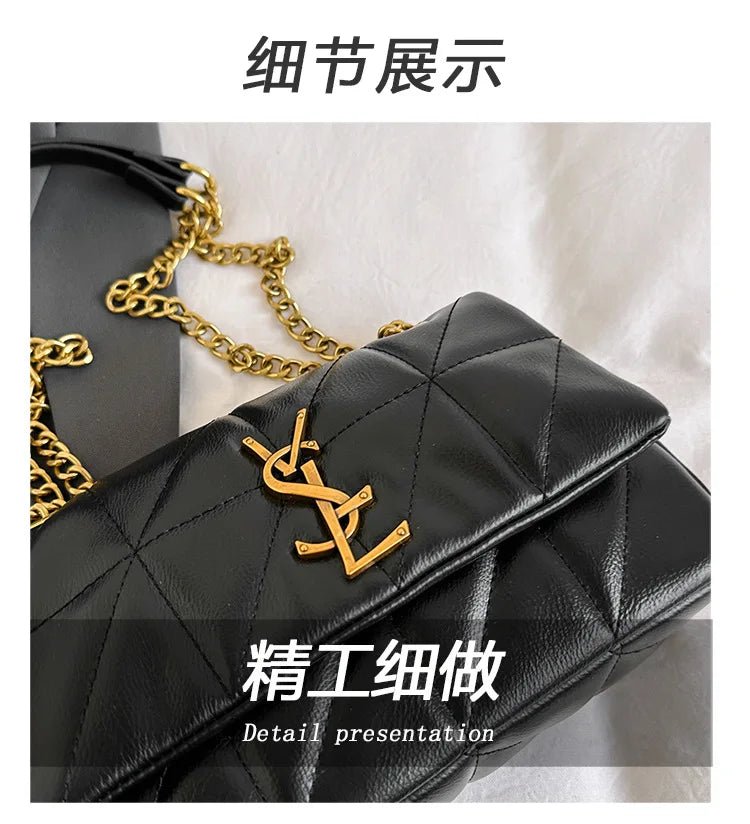 New Xiaoxiangfeng diamond grid chain bag, stylish and versatile, large capacity diagonal span small square bag - RELUX.STORE