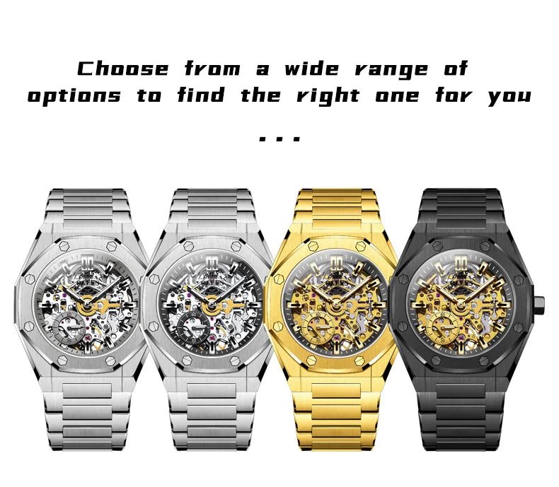 OLEVS Men's Watch Top Brand Luxury Hollowing Automatic Mechanical Watch Waterproof Luminous Watch for Men Gift Clock - RELUX.STORE