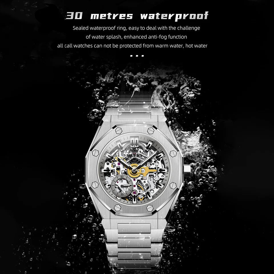 OLEVS Men's Watch Top Brand Luxury Hollowing Automatic Mechanical Watch Waterproof Luminous Watch for Men Gift Clock - RELUX.STORE