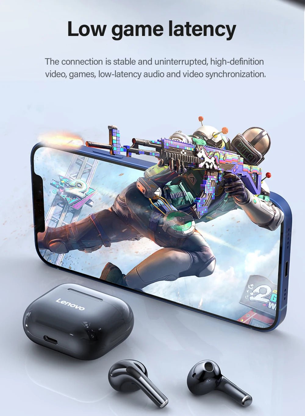 Original Lenovo LP40 Bluetooth 5.0 Earphones – Immersive HiFi Sound TWS with Microphone, Touch Control & Long Standby - RELUX.STORE