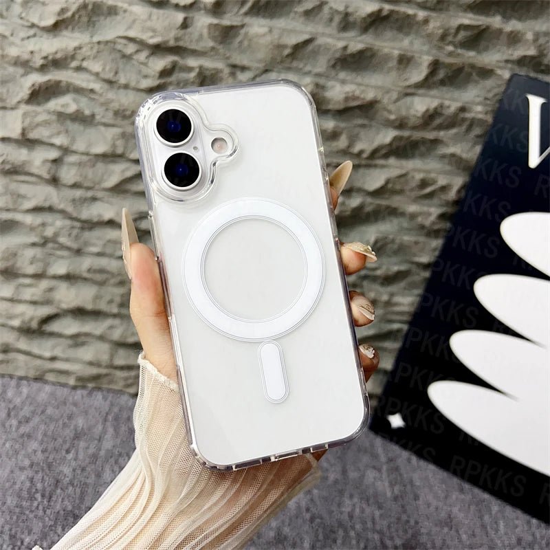 "Original MagSafe Magnetic Wireless Charging Case for iPhone 17 / 17 Plus / 17 Air / 16 / 15 / 14 / 13 / 12 / 11 Pro Max / Mini – Clear Back Cover" - RELUX.STORE