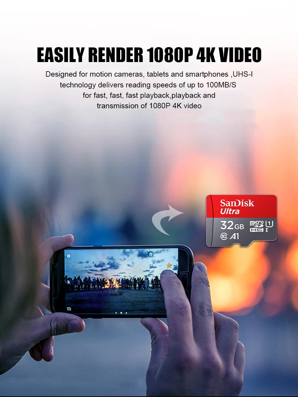 Original SanDisk Micro SD Memory Card 32GB 64GB 128GB 256GB – Class 10 UHS - I TF Flash Card for Smartphone, Camera, Tablet & PC - RELUX.STORE