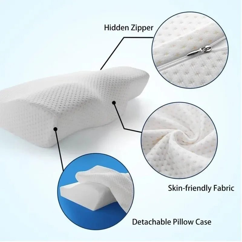 “Orthopedic Memory Foam Pillow for Neck Pain Relief – Butterfly Shaped Cervical Pillow with Slow Rebound Support | Ergonomic Bed Pillow for Deep Sleep & Spinal Alignment” - RELUX.STORE
