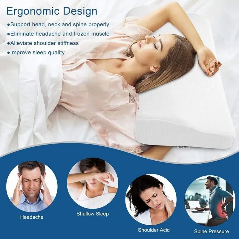 “Orthopedic Memory Foam Pillow for Neck Pain Relief – Butterfly Shaped Cervical Pillow with Slow Rebound Support | Ergonomic Bed Pillow for Deep Sleep & Spinal Alignment” - RELUX.STORE