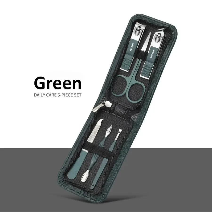 "Ouriner 6 - 18Pcs Portable Manicure & Pedicure Set – Nail Clippers, Eyebrow Scissors & Personal Care Tools in Bright Black" - RELUX.STORE