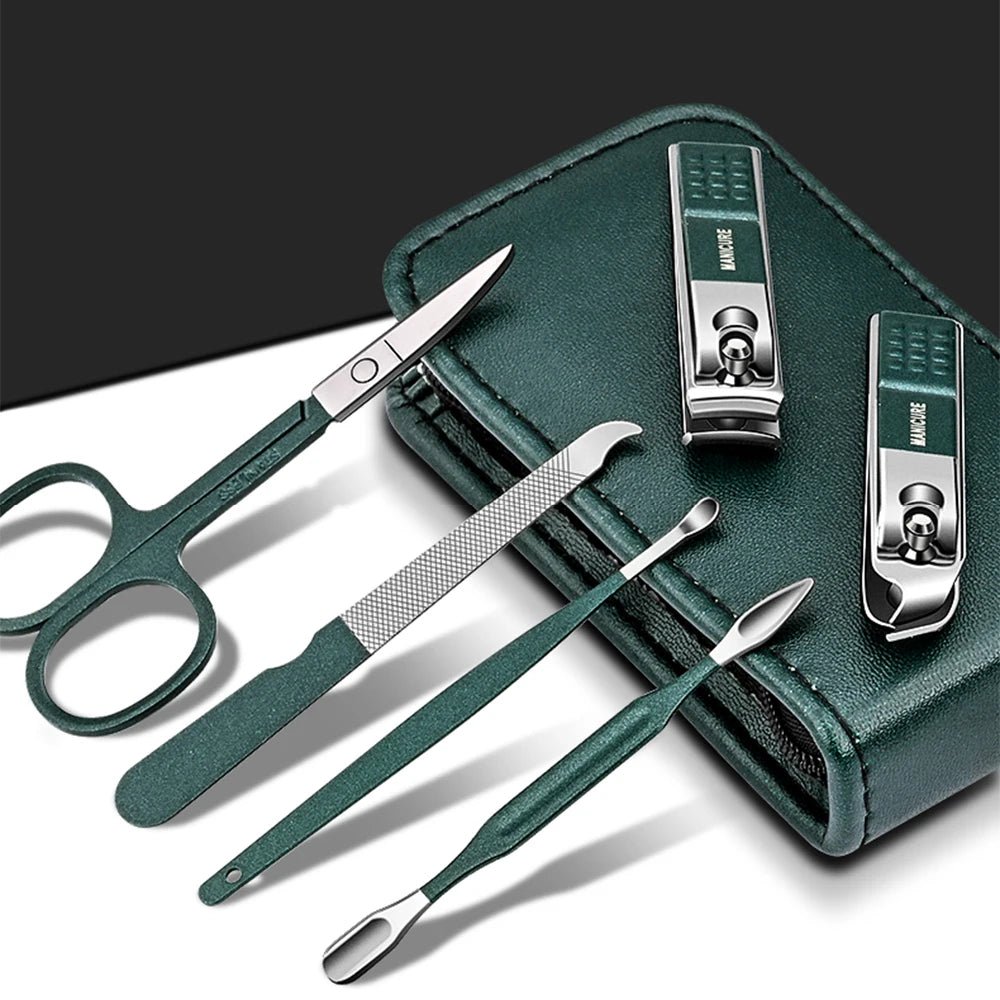 "Ouriner 6 - 18Pcs Portable Manicure & Pedicure Set – Nail Clippers, Eyebrow Scissors & Personal Care Tools in Bright Black" - RELUX.STORE