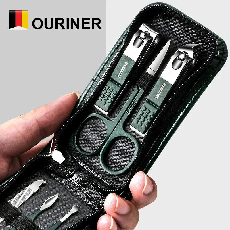 "Ouriner 6 - 18Pcs Portable Manicure & Pedicure Set – Nail Clippers, Eyebrow Scissors & Personal Care Tools in Bright Black" - RELUX.STORE