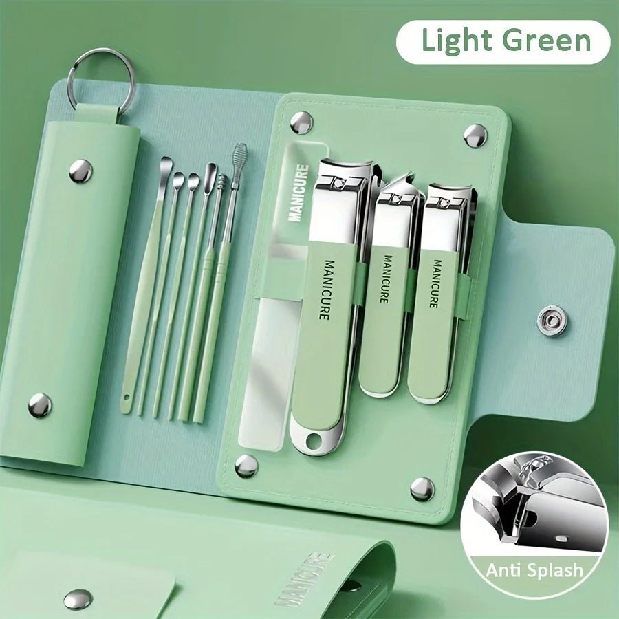 "Ouriner 6 - 18Pcs Portable Manicure & Pedicure Set – Nail Clippers, Eyebrow Scissors & Personal Care Tools in Bright Black" - RELUX.STORE