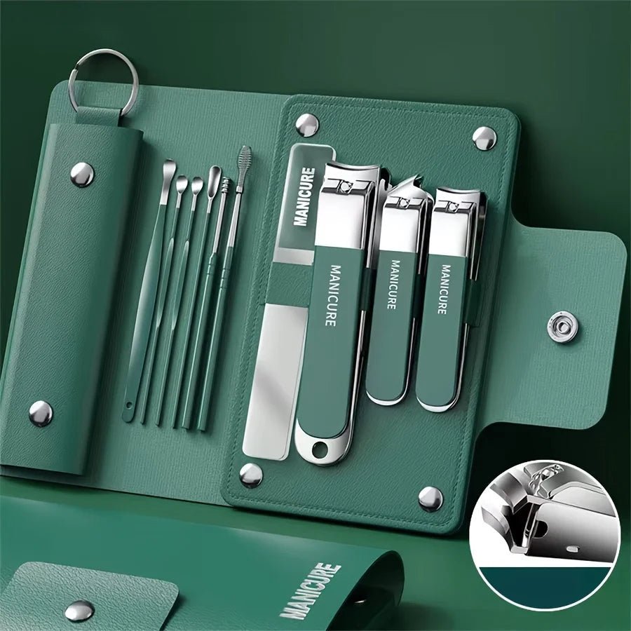 "Ouriner 6 - 18Pcs Portable Manicure & Pedicure Set – Nail Clippers, Eyebrow Scissors & Personal Care Tools in Bright Black" - RELUX.STORE