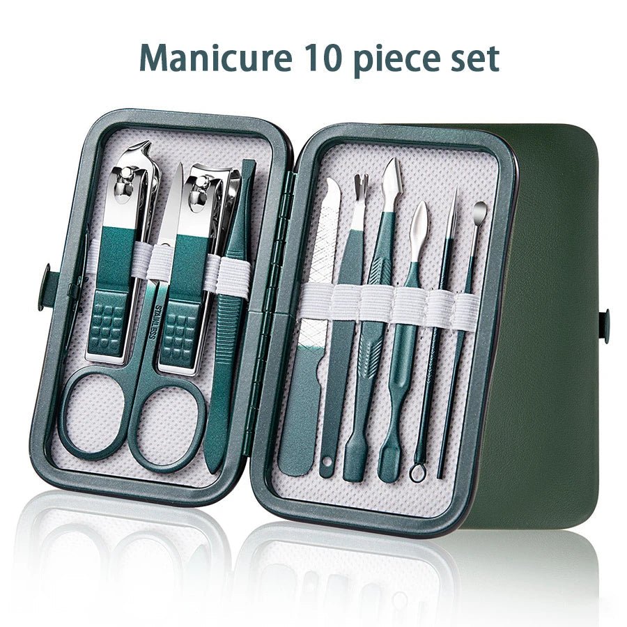 "Ouriner 6 - 18Pcs Portable Manicure & Pedicure Set – Nail Clippers, Eyebrow Scissors & Personal Care Tools in Bright Black" - RELUX.STORE