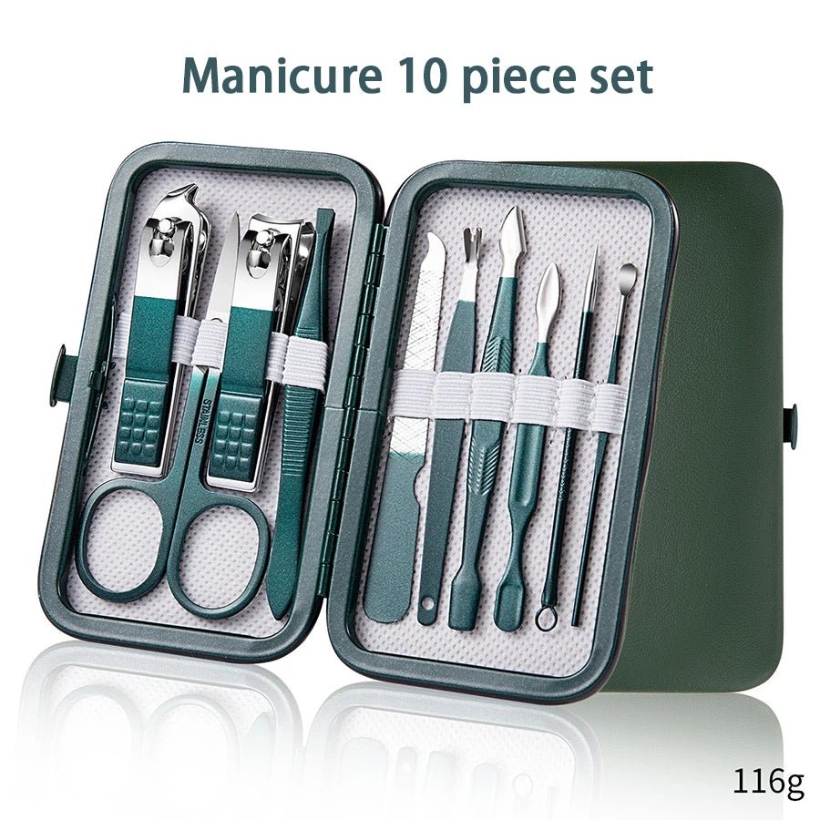 "Ouriner 6 - 18Pcs Portable Manicure & Pedicure Set – Nail Clippers, Eyebrow Scissors & Personal Care Tools in Bright Black" - RELUX.STORE