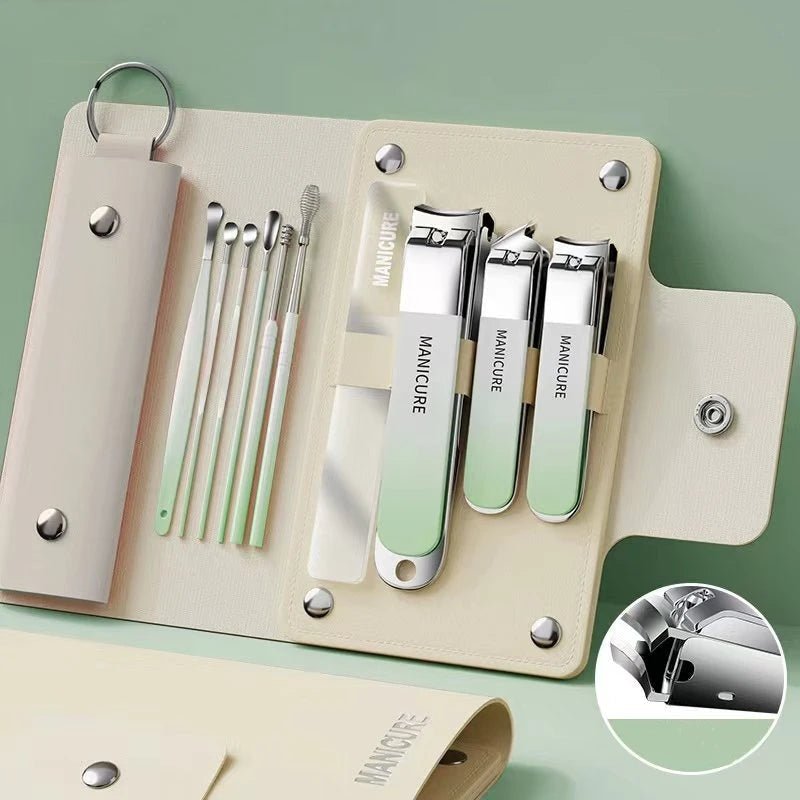 "Ouriner 6 - 18Pcs Portable Manicure & Pedicure Set – Nail Clippers, Eyebrow Scissors & Personal Care Tools in Bright Black" - RELUX.STORE