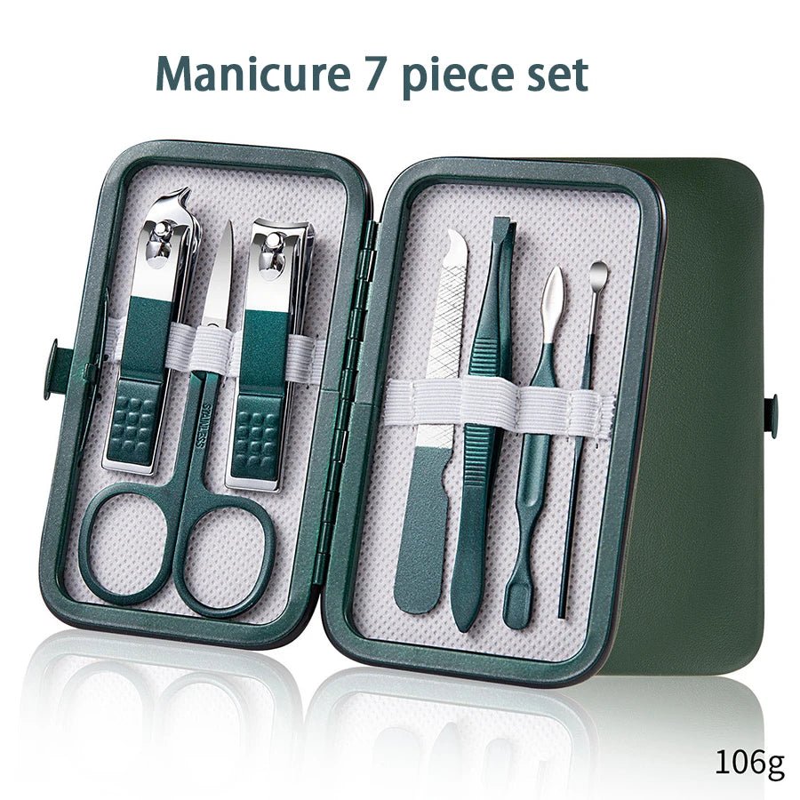 "Ouriner 6 - 18Pcs Portable Manicure & Pedicure Set – Nail Clippers, Eyebrow Scissors & Personal Care Tools in Bright Black" - RELUX.STORE