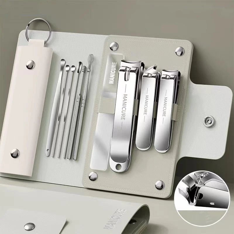 "Ouriner 6 - 18Pcs Portable Manicure & Pedicure Set – Nail Clippers, Eyebrow Scissors & Personal Care Tools in Bright Black" - RELUX.STORE