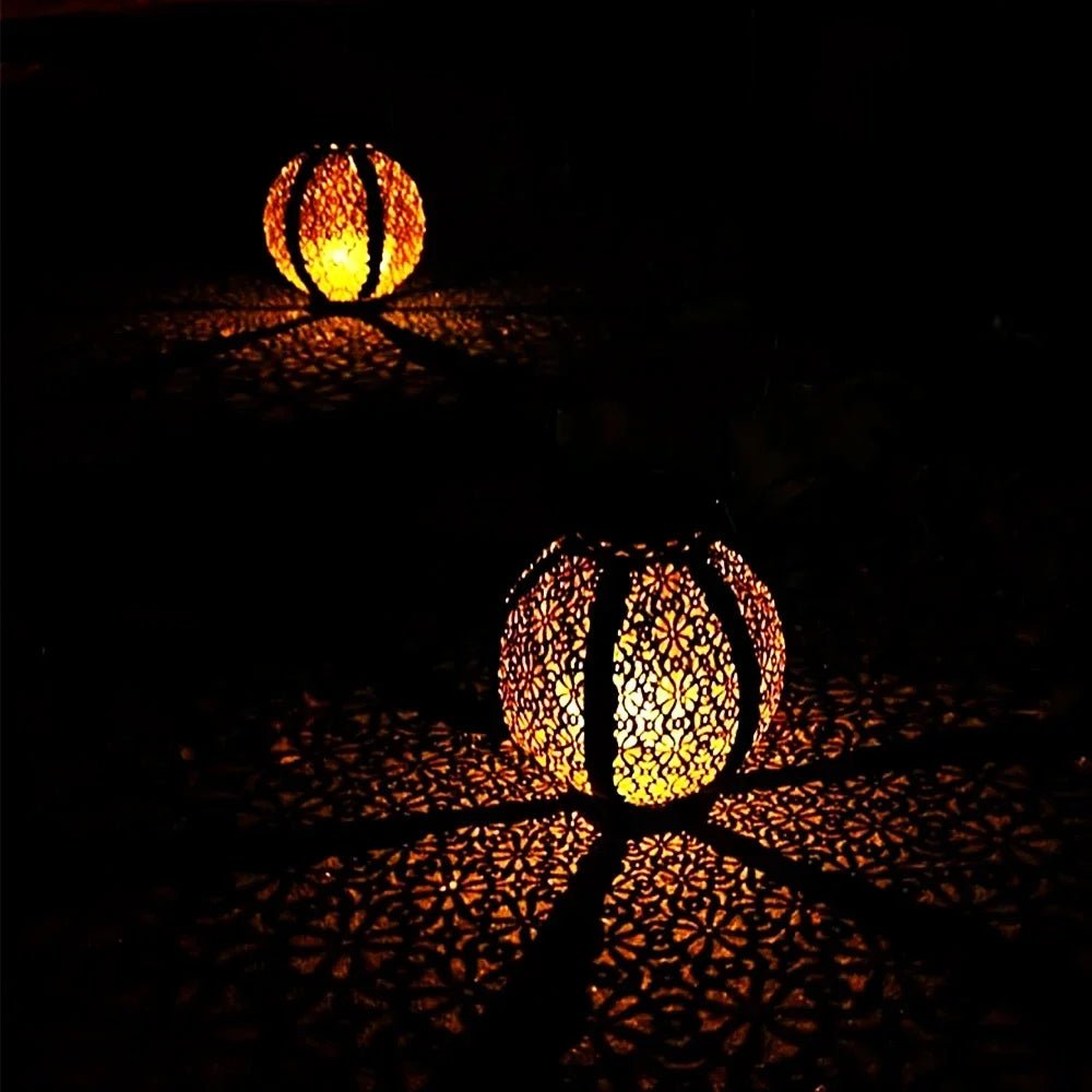 "Outdoor Garden Solar Light – Iron Art Hanging LED Lantern, Hollow Landscape Projection Light, Waterproof Garden & Patio Decoration" - RELUX.STORE